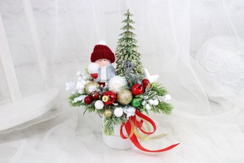 Świąteczny stroik na stół box dekoracja domu choinka