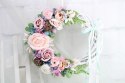 Wianek kwiatowy dekoracja domu drzwi stroik Pudrowy