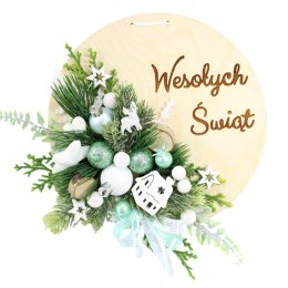 Wianek stroik świąteczny drewno dekoracja do domu