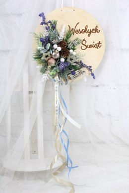 Wianek stroik świąteczny drewno dekoracja do domu