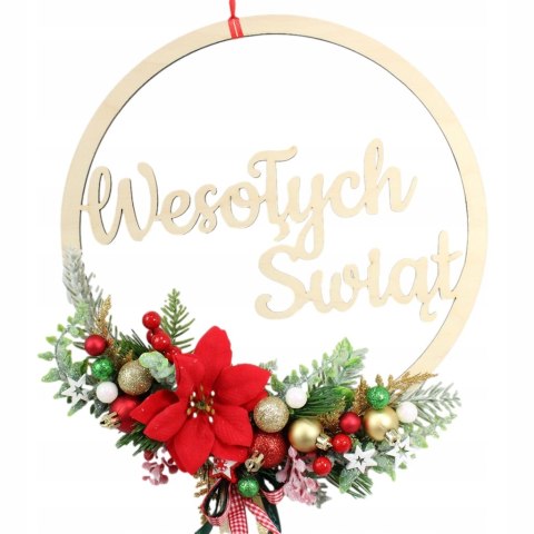 Wianek stroik świąteczny obręcz dekoracja do domu