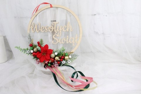 Wianek stroik świąteczny obręcz dekoracja do domu