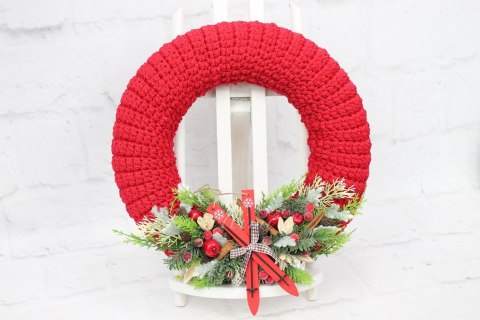 Wianek świąteczny sweterek dekoracja domu stylowy