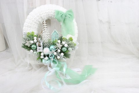 Wianek świąteczny sweterek stroik boże narodzenie stylowy