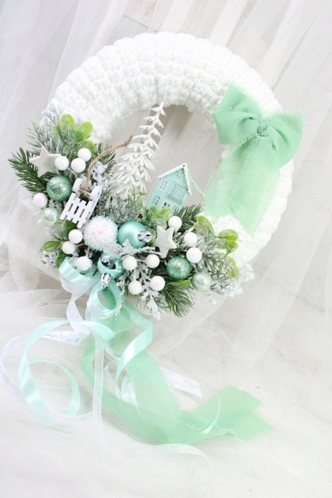 Wianek świąteczny sweterek stroik boże narodzenie stylowy