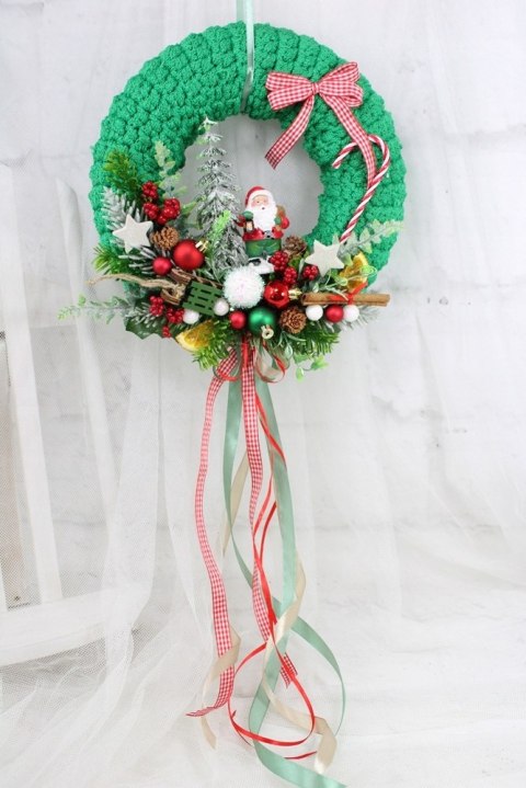 Wianek świąteczny sweterek stroik boże narodzenie stylowy