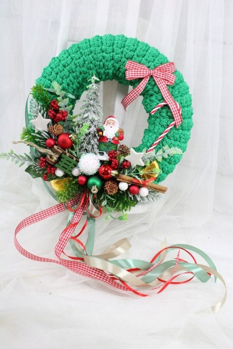 Wianek świąteczny sweterek stroik boże narodzenie stylowy