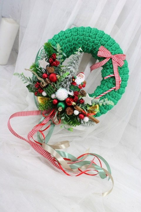 Wianek świąteczny sweterek stroik boże narodzenie stylowy