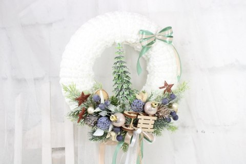 Wianek świąteczny sweterek stroik boże narodzenie stylowy