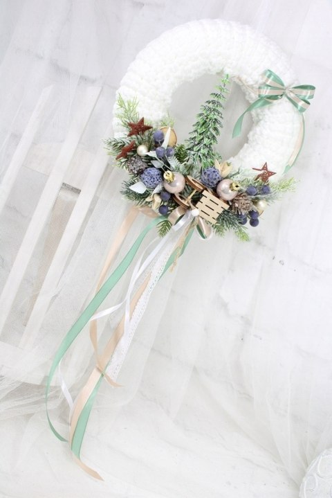 Wianek świąteczny sweterek stroik boże narodzenie stylowy