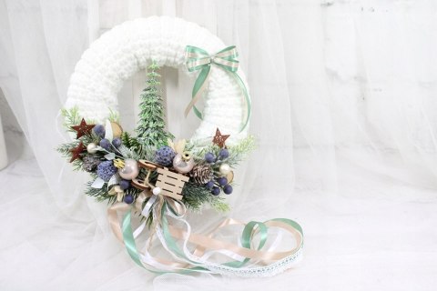 Wianek świąteczny sweterek stroik boże narodzenie stylowy