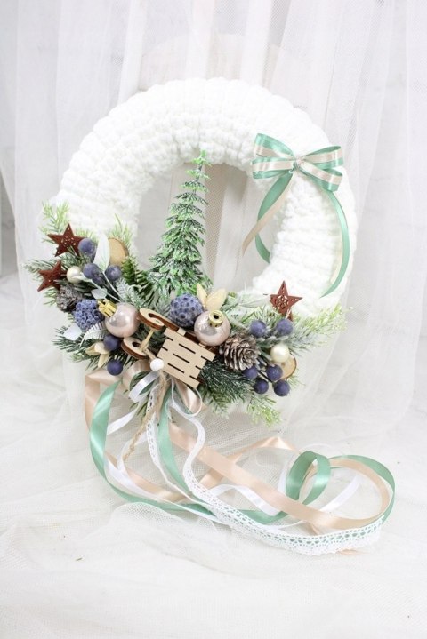 Wianek świąteczny sweterek stroik boże narodzenie stylowy