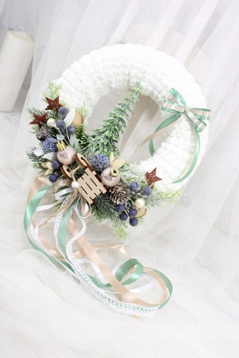 Wianek świąteczny sweterek stroik boże narodzenie stylowy