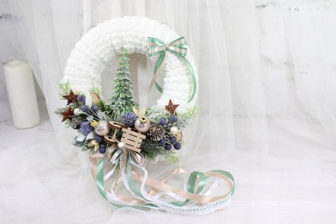 Wianek świąteczny sweterek stroik boże narodzenie stylowy