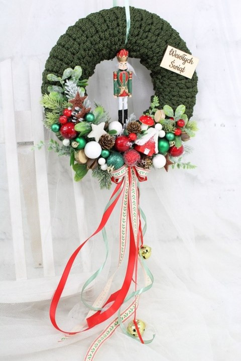 Wianek świąteczny sweterek stroik boże narodzenie stylowy