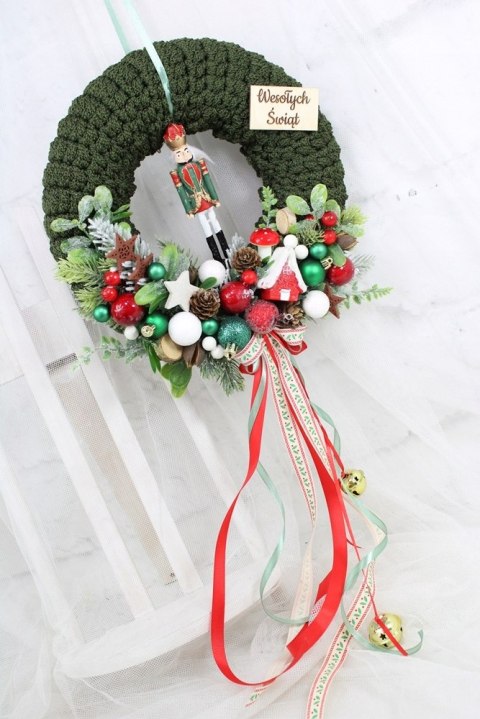 Wianek świąteczny sweterek stroik boże narodzenie stylowy