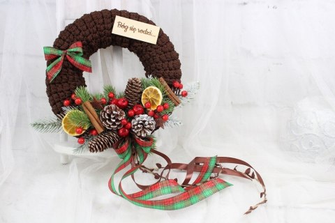 Wianek świąteczny sweterek stroik boże narodzenie stylowy