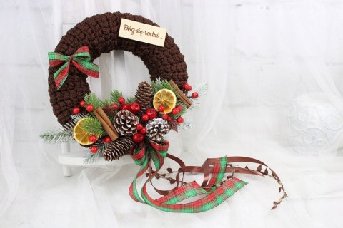 Wianek świąteczny sweterek stroik boże narodzenie stylowy