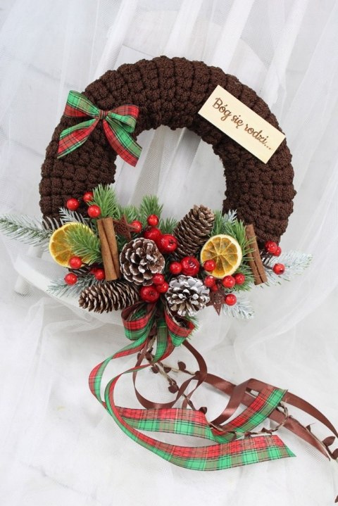 Wianek świąteczny sweterek stroik boże narodzenie stylowy