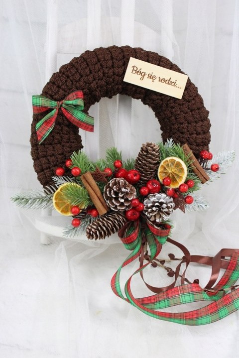 Wianek świąteczny sweterek stroik boże narodzenie stylowy