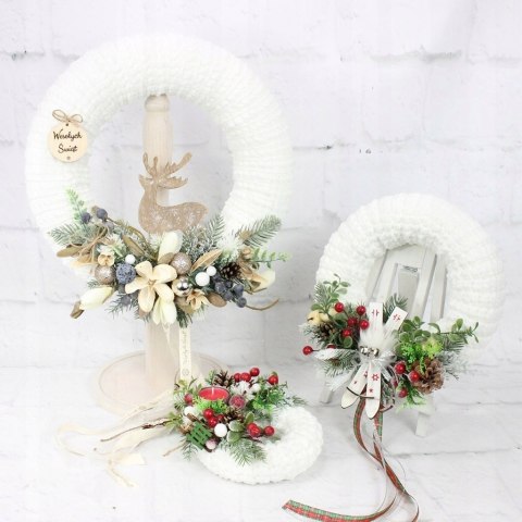 Wianek świąteczny sweterek stroik boże narodzenie stylowy