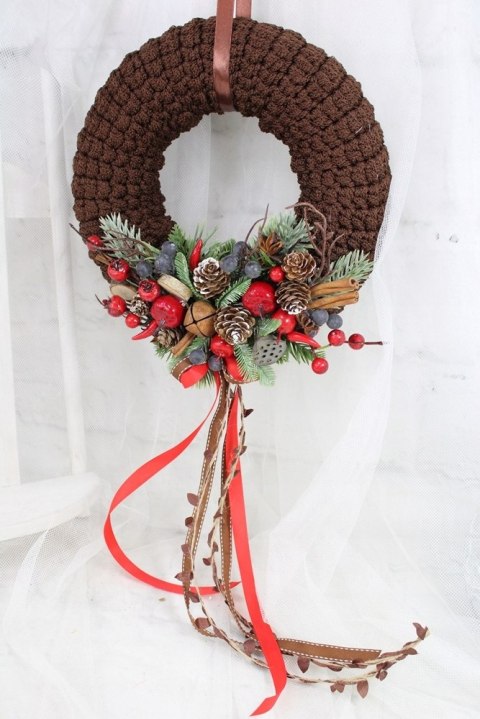 Wianek świąteczny sweterek stroik boże narodzenie stylowy