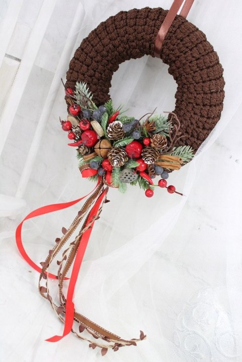 Wianek świąteczny sweterek stroik boże narodzenie stylowy