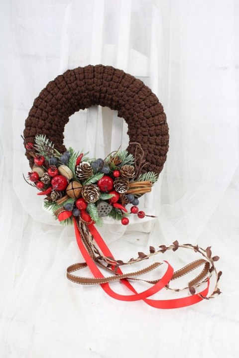 Wianek świąteczny sweterek stroik boże narodzenie stylowy