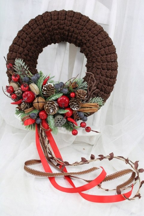 Wianek świąteczny sweterek stroik boże narodzenie stylowy