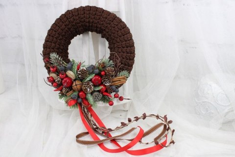 Wianek świąteczny sweterek stroik boże narodzenie stylowy