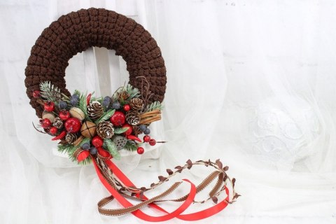 Wianek świąteczny sweterek stroik boże narodzenie stylowy