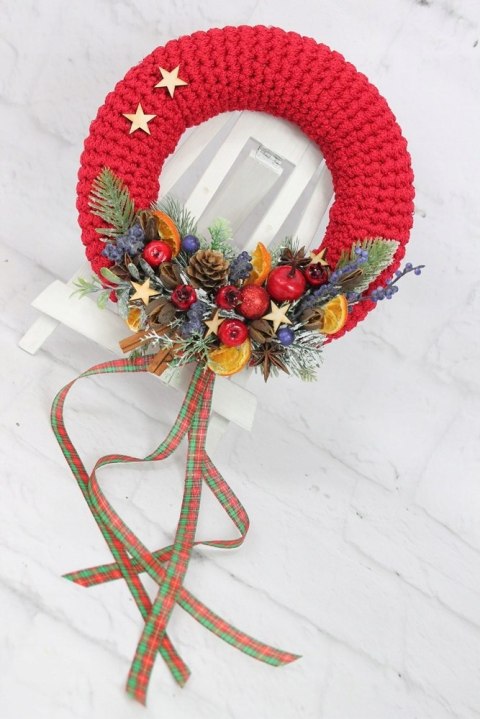 Wianek świąteczny sweterek stroik boże narodzenie stylowy