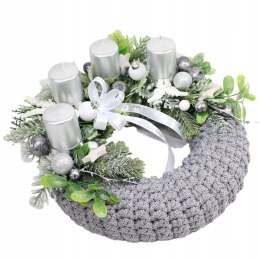 Wianek świąteczny sweterek wieniec adwentowy stroik dekoracja stołu