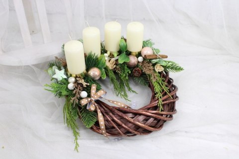 Wianek świąteczny wieniec adwentowy dekoracja stroik na stół