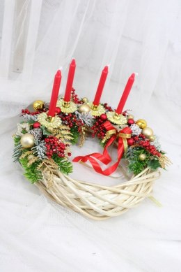 Wianek świąteczny wieniec adwentowy stroik na stół świece