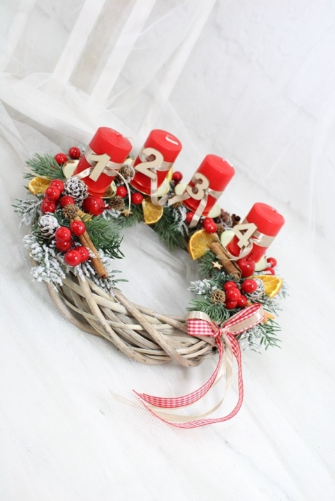 Wianek świąteczny wieniec adwentowy stroik na stół