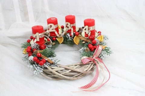 Wianek świąteczny wieniec adwentowy stroik na stół
