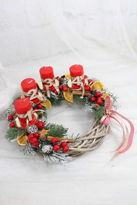 Wianek świąteczny wieniec adwentowy stroik na stół