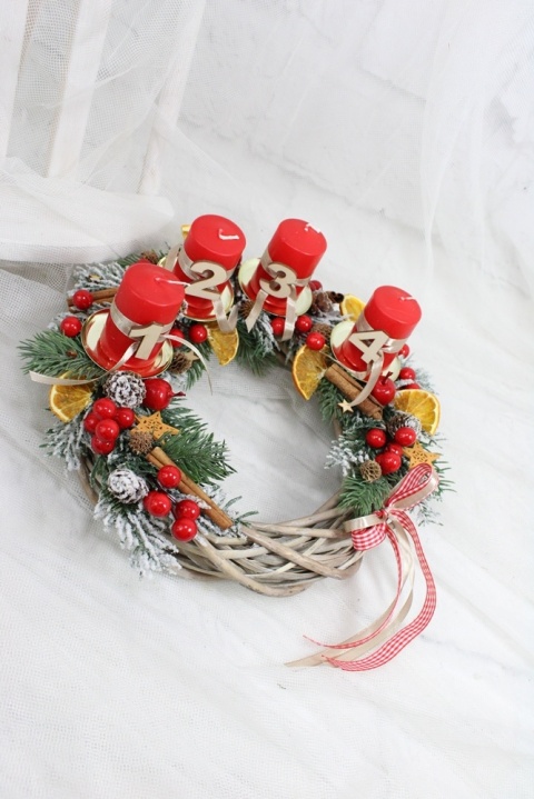 Wianek świąteczny wieniec adwentowy stroik na stół