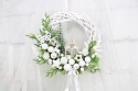 Wianek świąteczny wieniec stroik na drzwi DOMEK biel