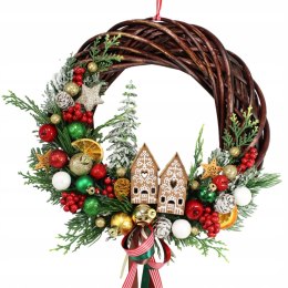 Wianek świąteczny wieniec stroik na drzwi dekoracja DOMEK