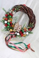 Wianek świąteczny wieniec stroik na drzwi dekoracja DOMEK