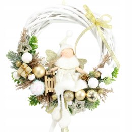 Wianek świąteczny wieniec stroik na drzwi ozdoba domu aniołek