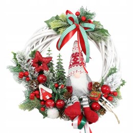 Wianek świąteczny wieniec stroik na drzwi ozdoba domu skrzat