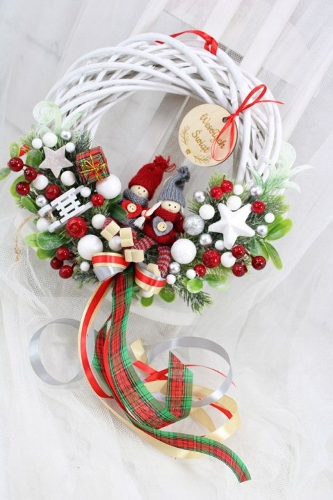 Wianek świąteczny wieniec stroik na drzwi ozdoba domu