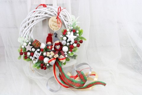 Wianek świąteczny wieniec stroik na drzwi ozdoba domu