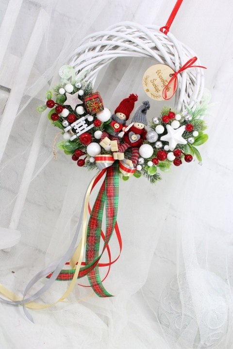 Wianek świąteczny wieniec stroik na drzwi ozdoba domu