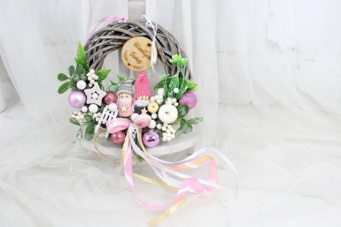 Wianek świąteczny wieniec stroik na drzwi ozdoba