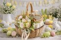 Koszyk wielkanocny na święconkę bolerko dekorowany koszyczek