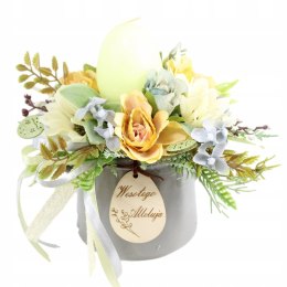 Stroik Wielkanocny na stół Świąteczna dekoracja domu świeca jajko